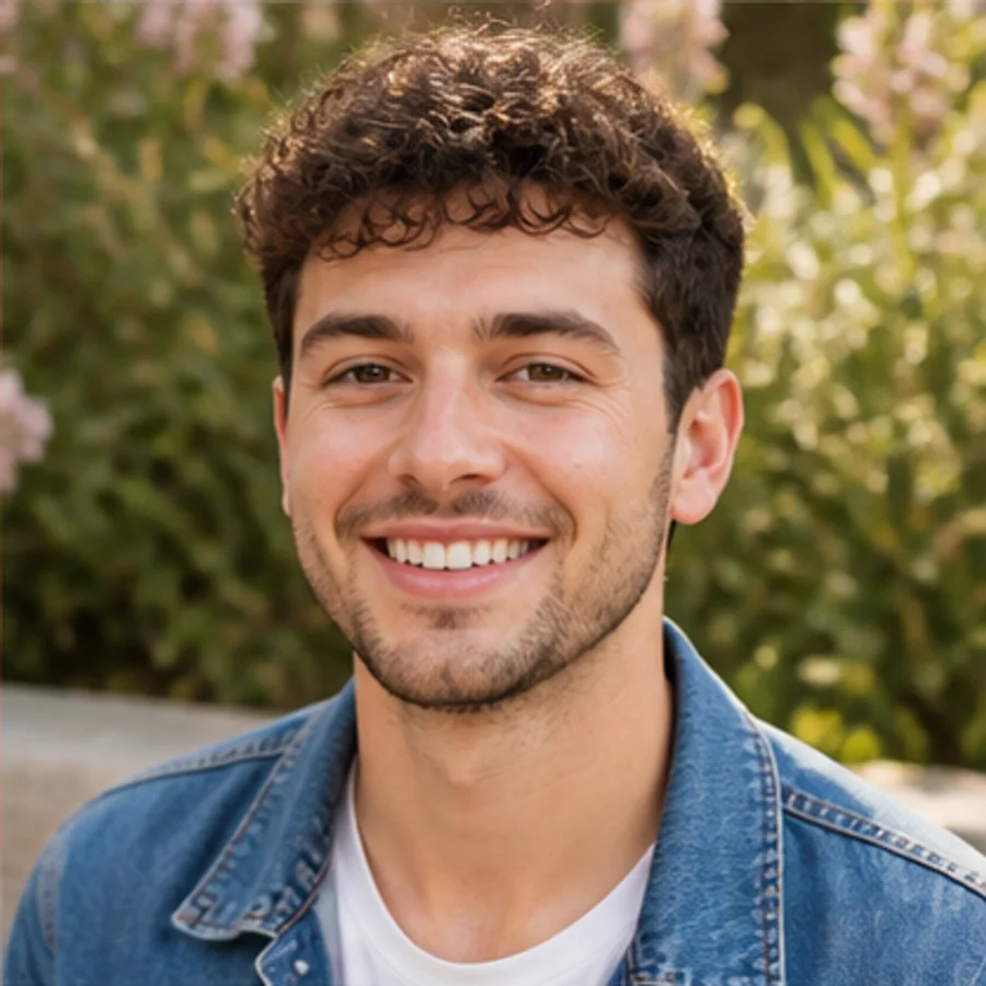 Open-minded man portrait